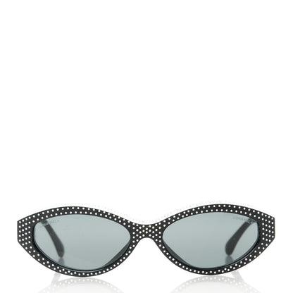 Chanel Acetate Strass Oval Sunglasses A71509 Black 2 of 8