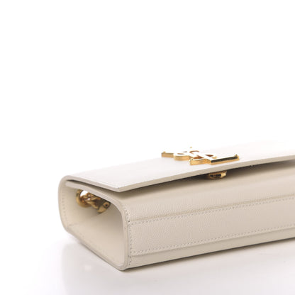 Saint Laurent Grain De Poudre Small Monogram Kate Satchel Blanc Vintage 8 of 9