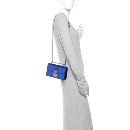 Christian Dior Metallic Patent Crystal Dioraddict Flap Bag Blue 2 of 9