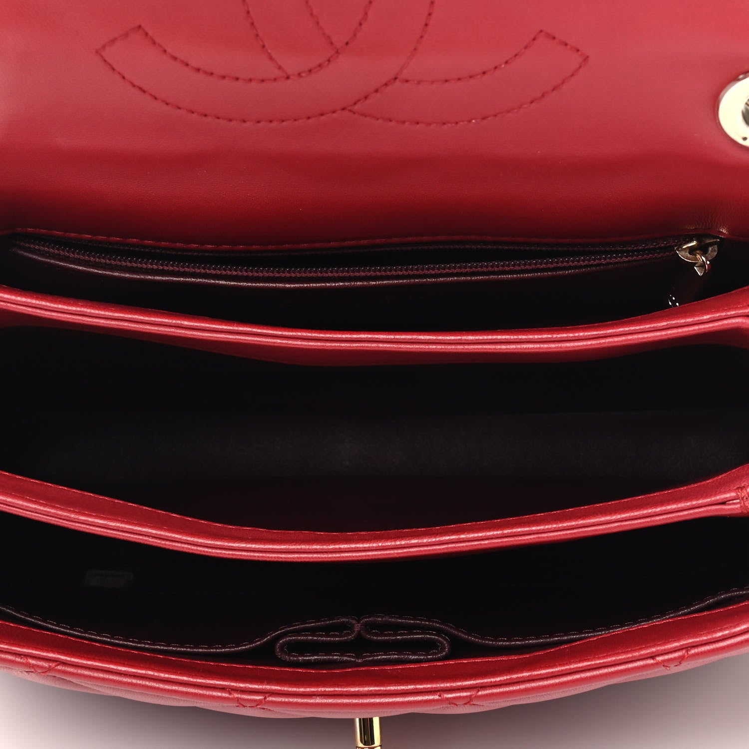 Chanel Lambskin Quilted Small Trendy CC Flap Dual Handle Bag Red 6 of 10