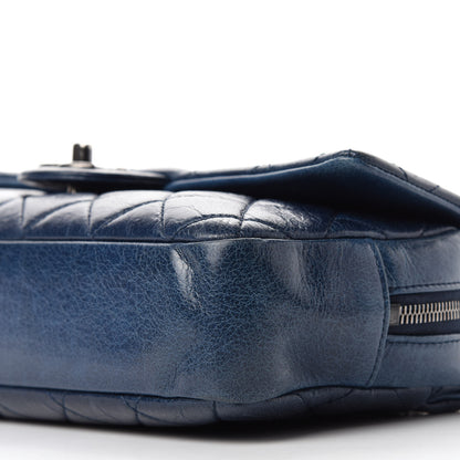 Chanel Glazed Calfskin Quilted Medium Duo Color Flap Blue 7 of 10