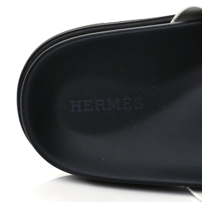 Hermes Calfskin Womens Chypre Sandals 37.5 White 7 of 9