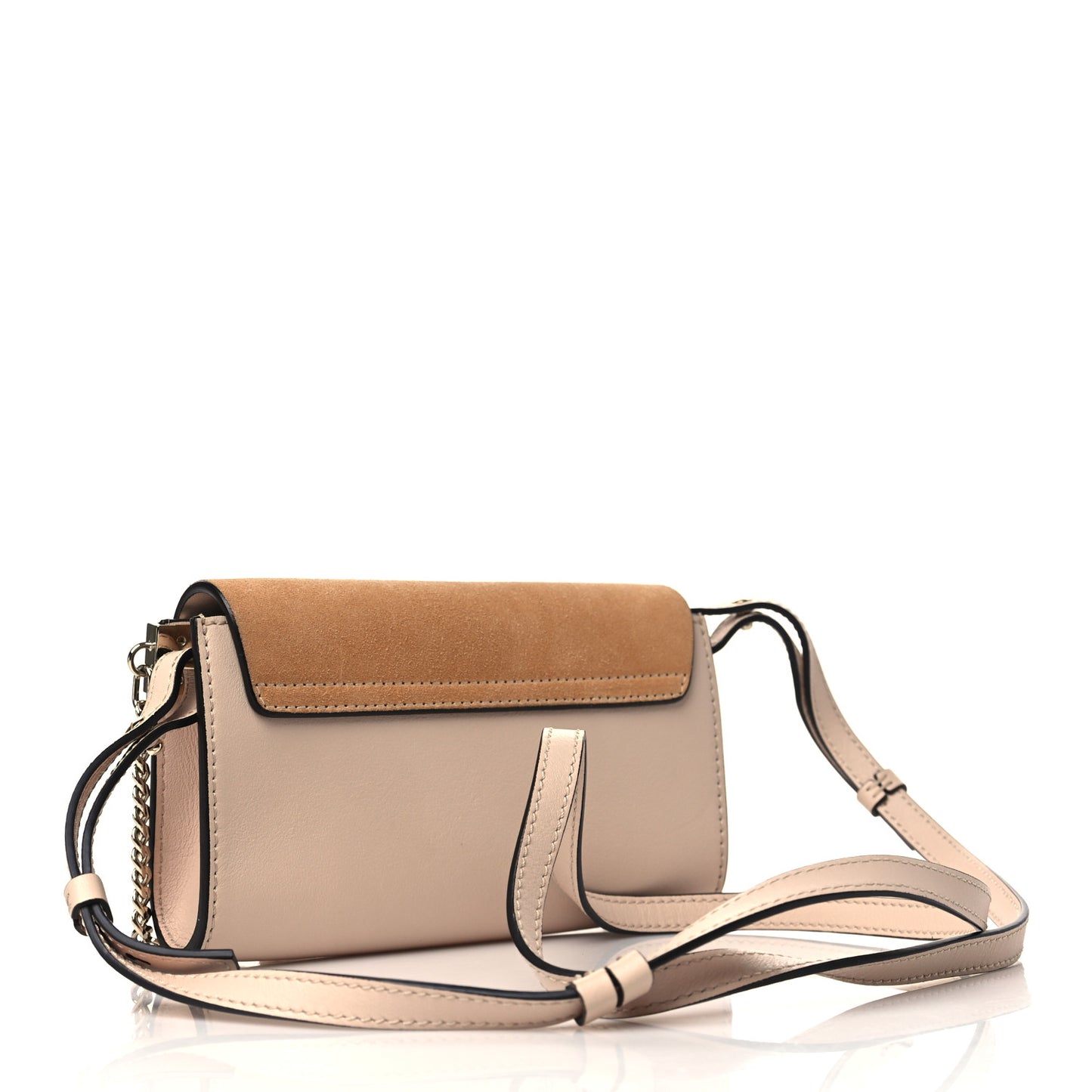 Suede Calfskin Mini Faye Shoulder Bag Cement Pink
