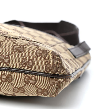 Gucci Monogram Flat Messenger Bag Beige Dark Brown 9 of 10