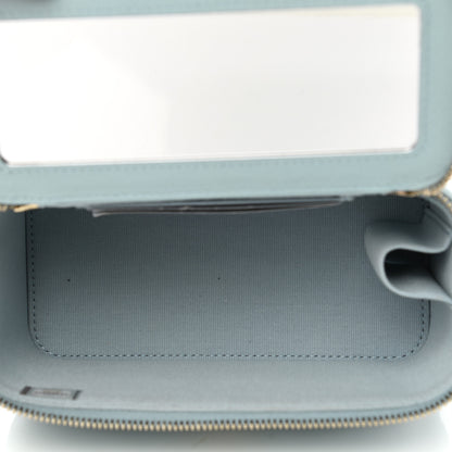 Chanel Caviar Quilted Small Tiny CC Vanity Case With Chain Light Blue 5 of 12