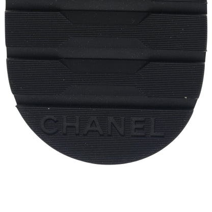 Chanel Fabric Grosgrain Quilted Cap Toe Lace Up Combat Boots 36 Gray 6 of 11