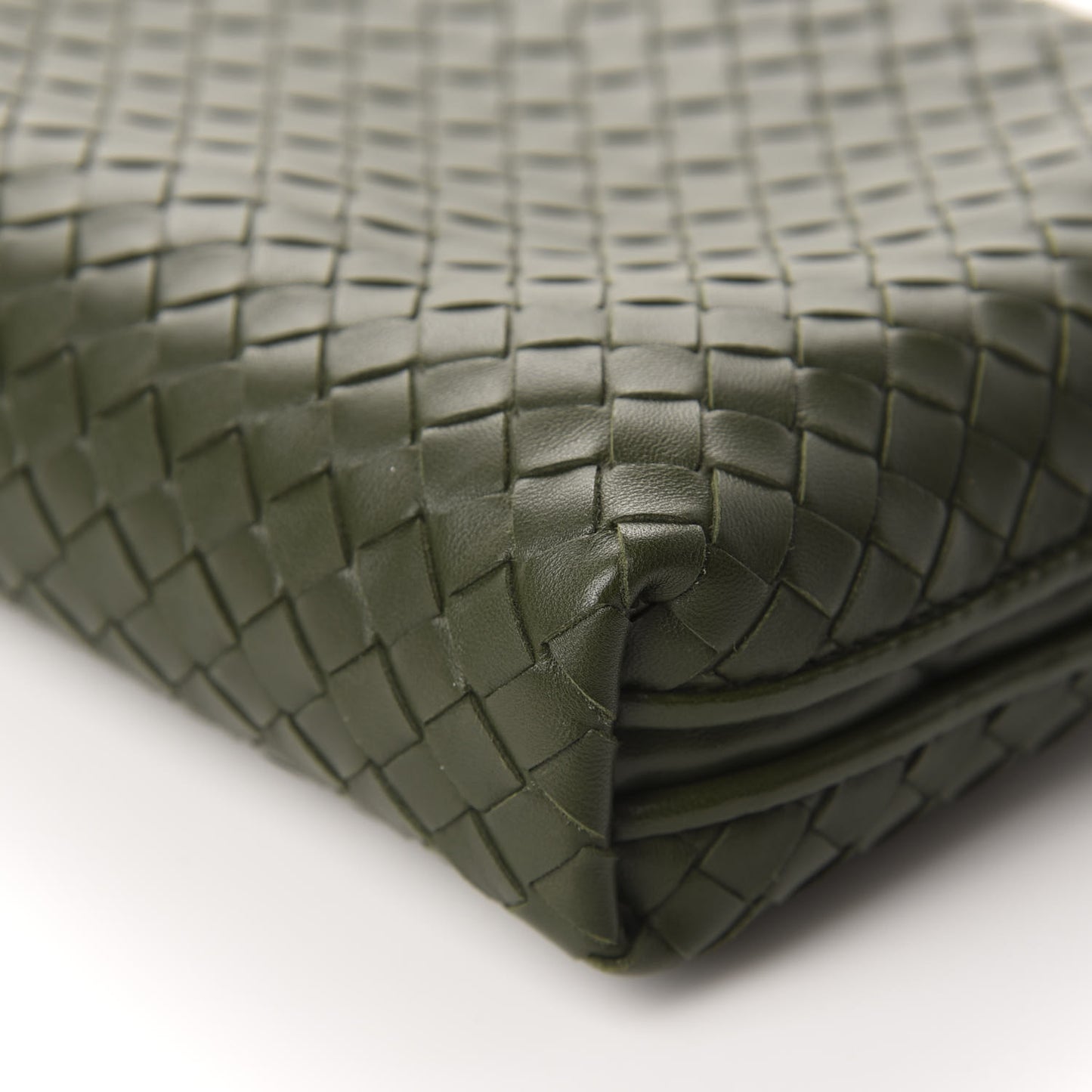 Nappa Intrecciato Nodini Crossbody Messenger Moss