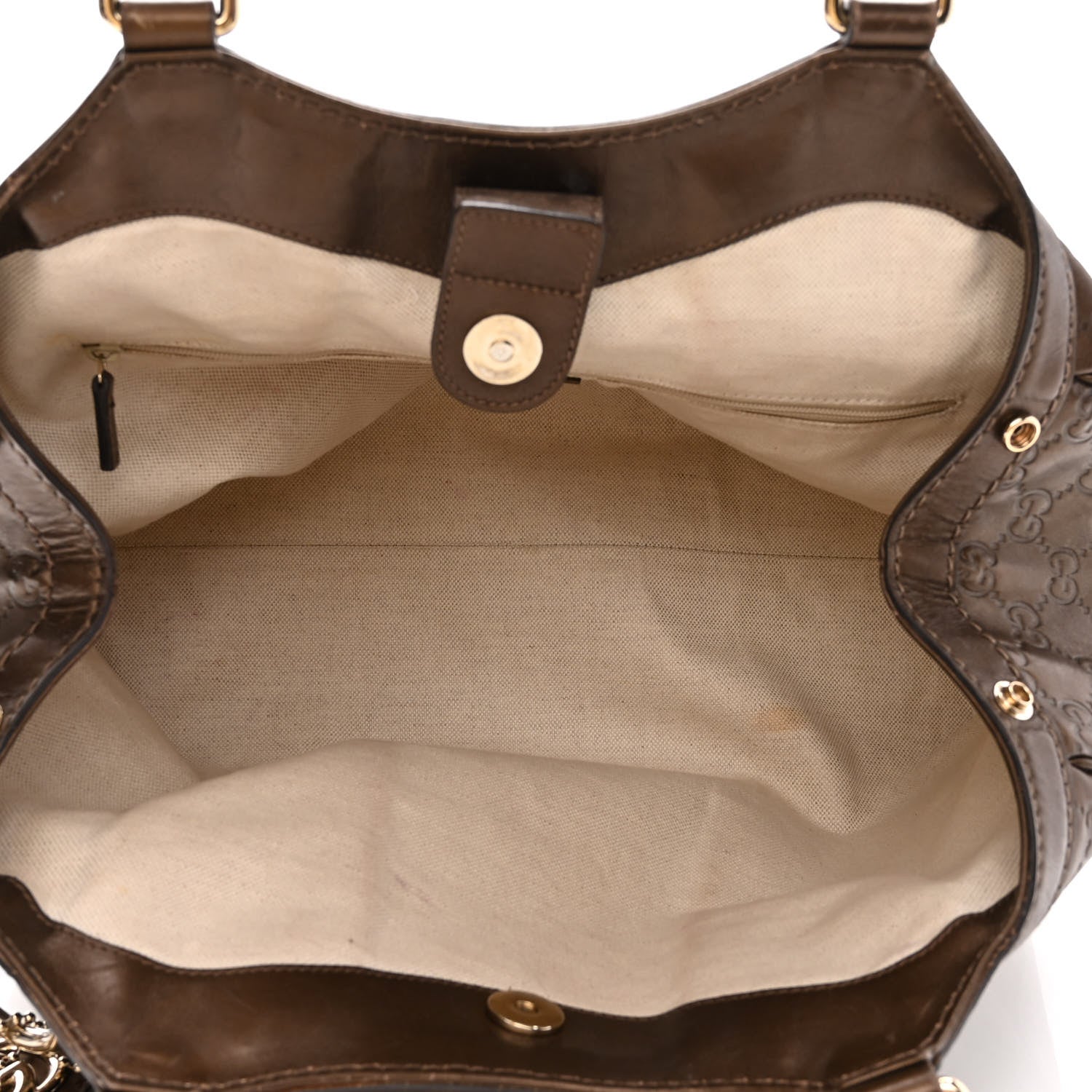 Gucci Metallic Guccissima Medium Sukey Tote Bronze 5 of 14