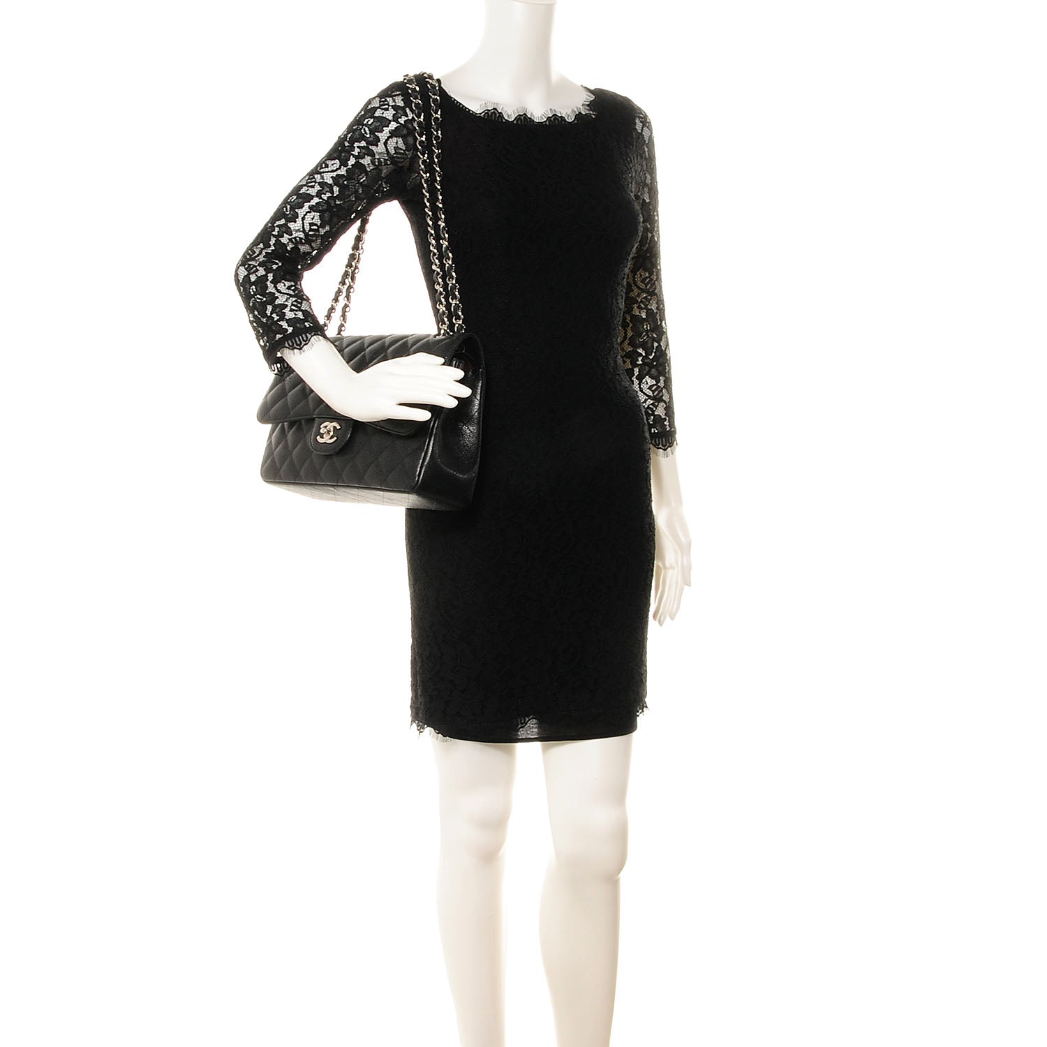 Chanel Caviar Quilted Jumbo Double Flap Black 2 of 7