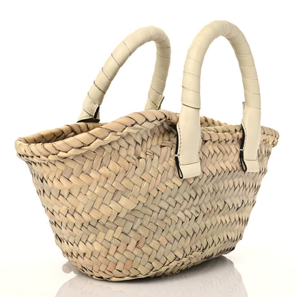 Chloe Raffia Small Grain Calfskin Mini Marcie Basket White 2 of 6