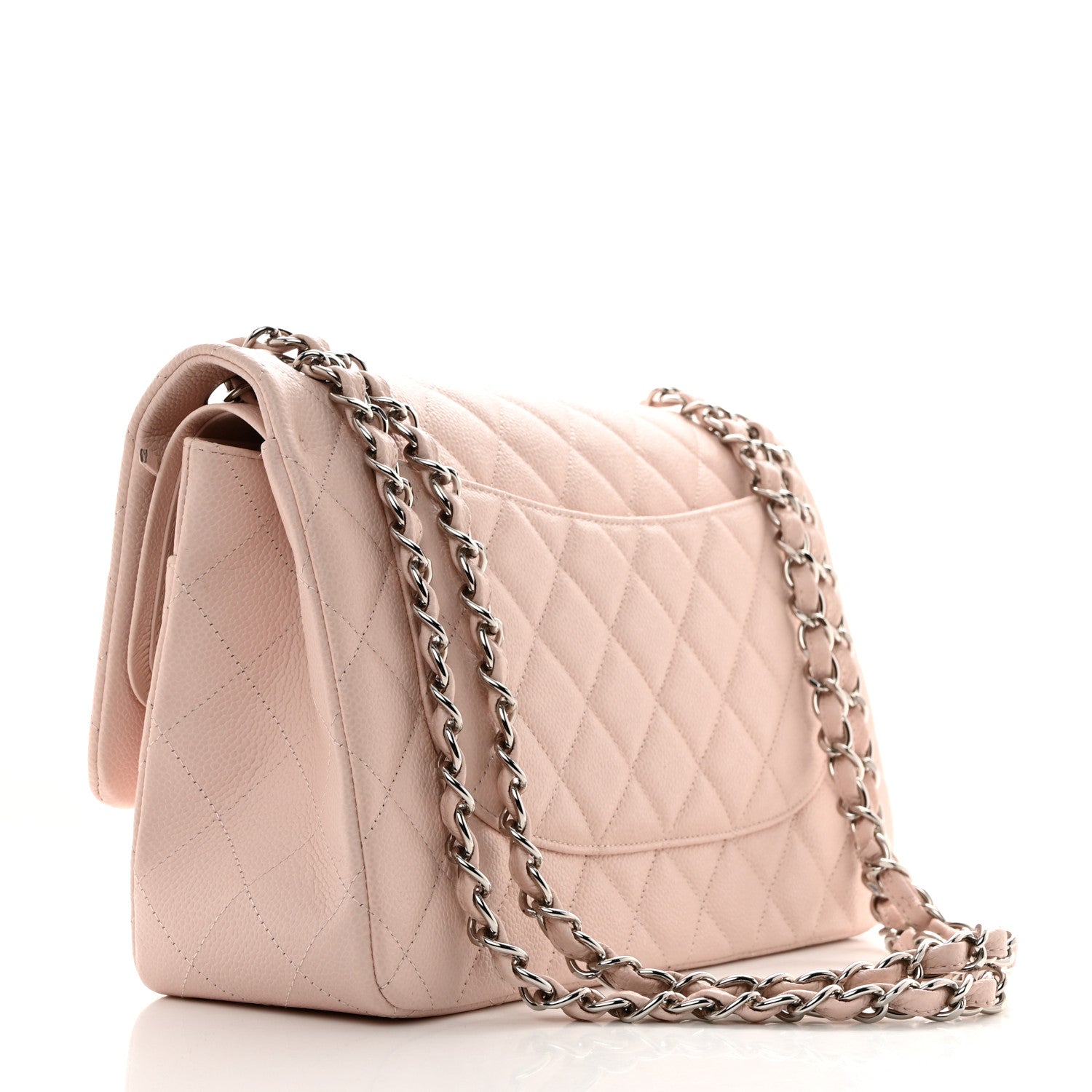 Chanel Caviar Quilted Jumbo Double Flap Light Pink 3 of 11