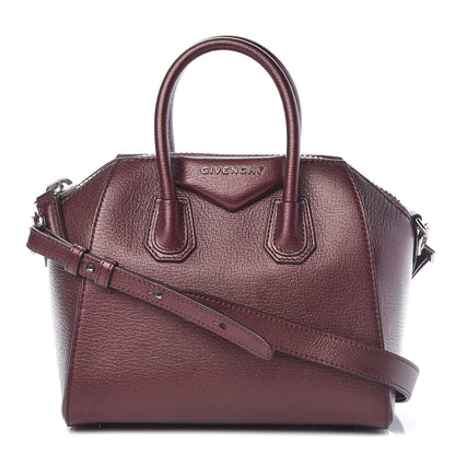Givenchy Metallic Sugar Goatskin Mini Antigona Oxblood 1 of 11