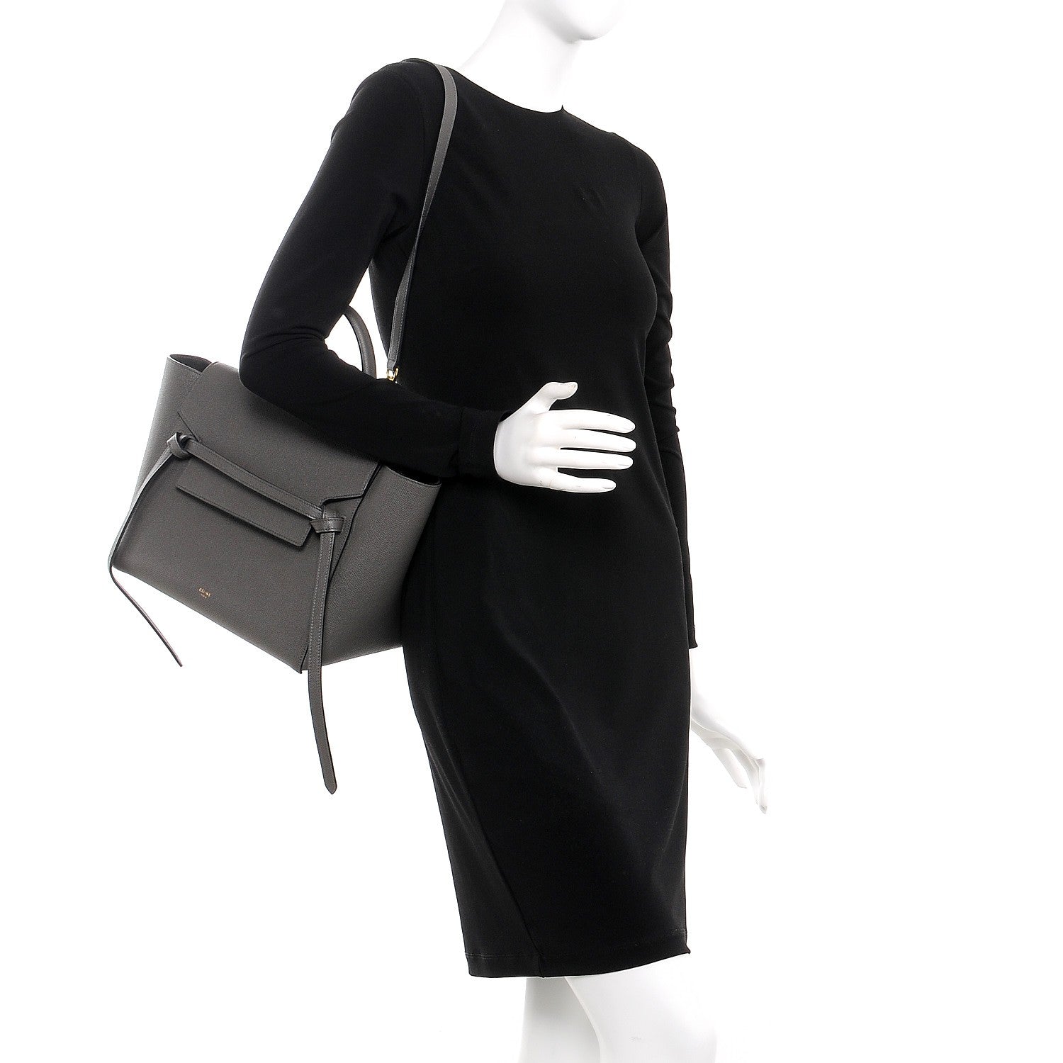 Celine Grained Calfskin Mini Belt Bag Grey 2 of 11