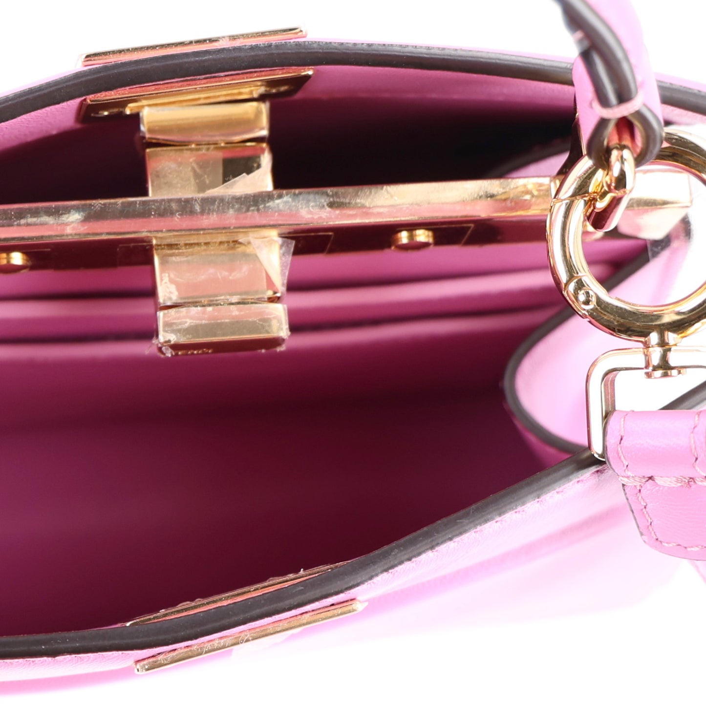 Shiny Nappa Petite Peekaboo I SEE U Satchel Rosa