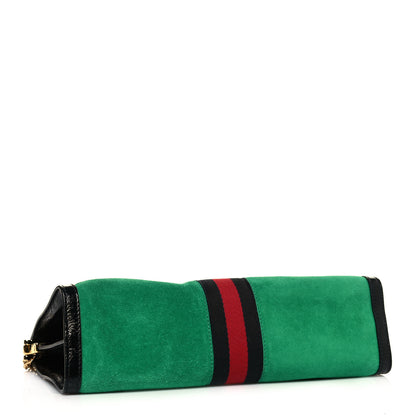 Gucci Suede Patent Web Medium Ophidia Chain Shoulder Bag New Shamarock Black 4 of 13