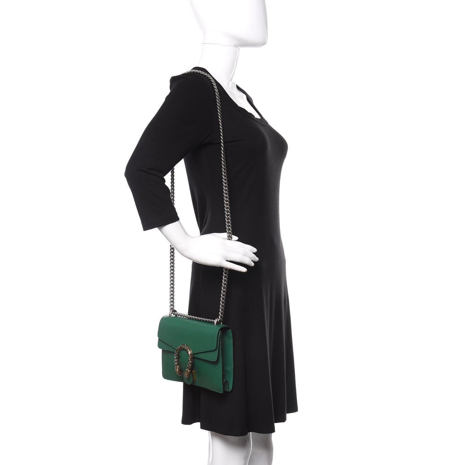 Gucci Calfskin Mini Dionysus Shoulder Bag Emerald 3 of 13