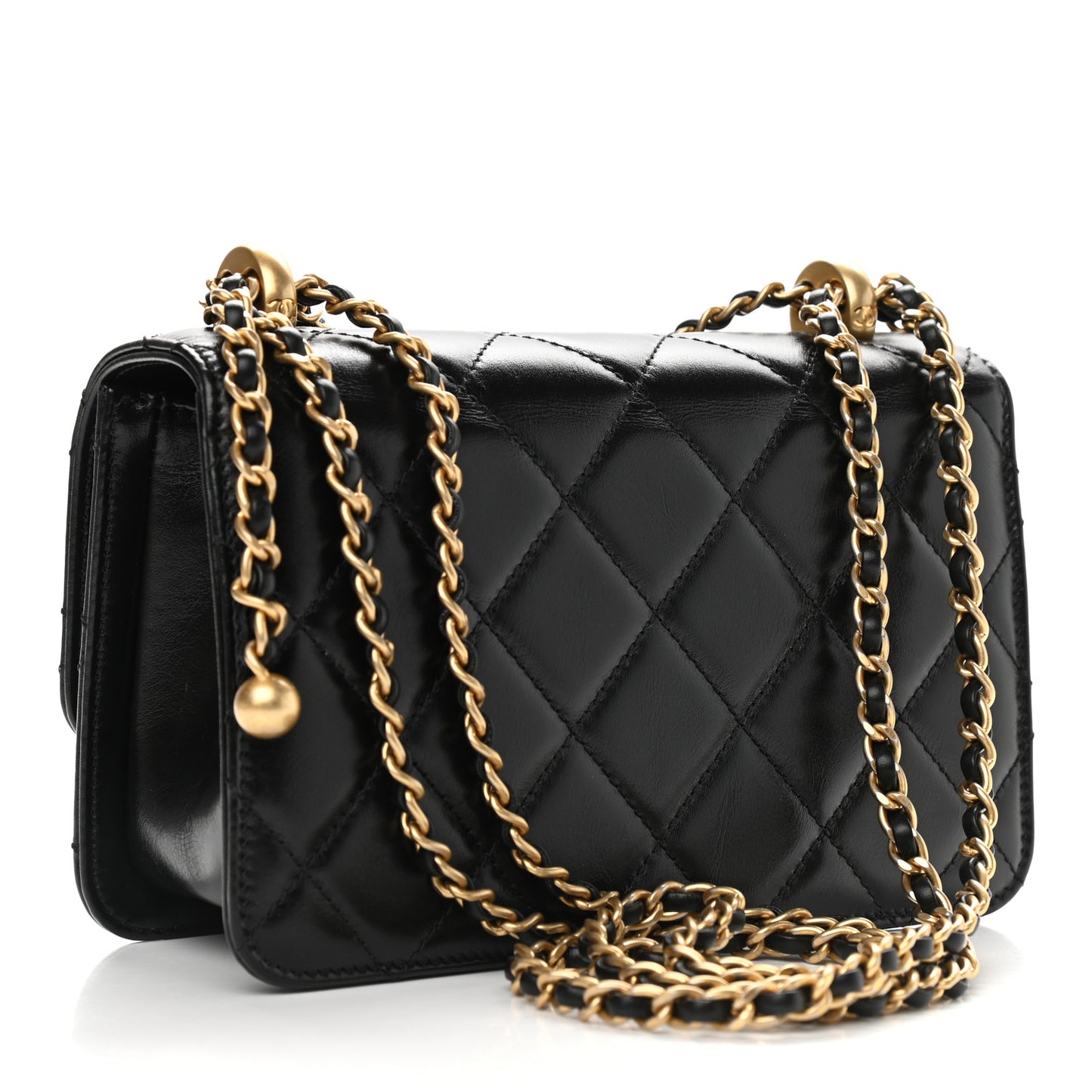 Calfskin Quilted Mini Perfect Fit Flap Black
