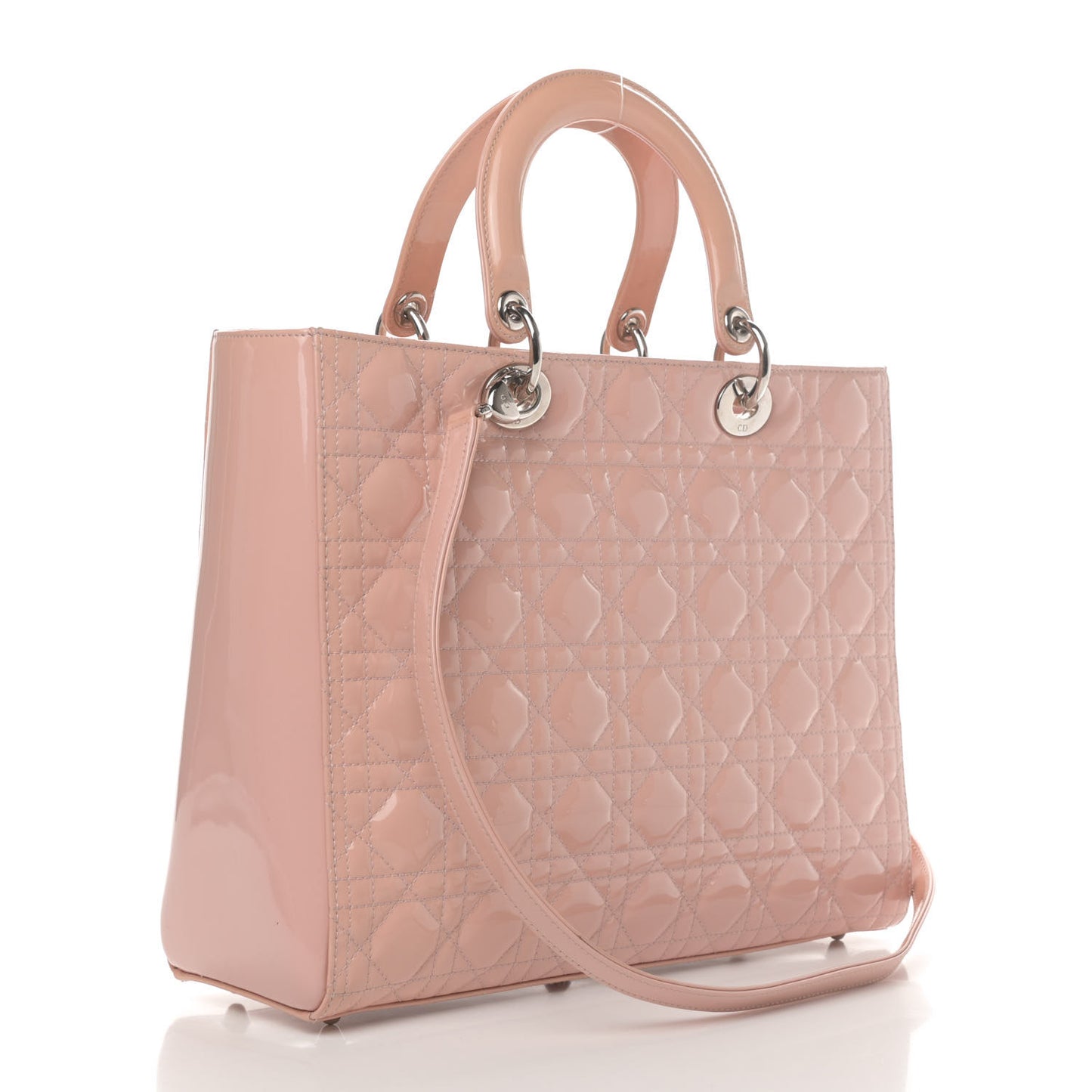 Patent Cannage Large Lady Dior Light Pink