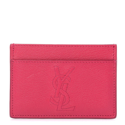 Saint Laurent Textured Calfskin Belle De Jour Card Case Fuchsia 1 of 7