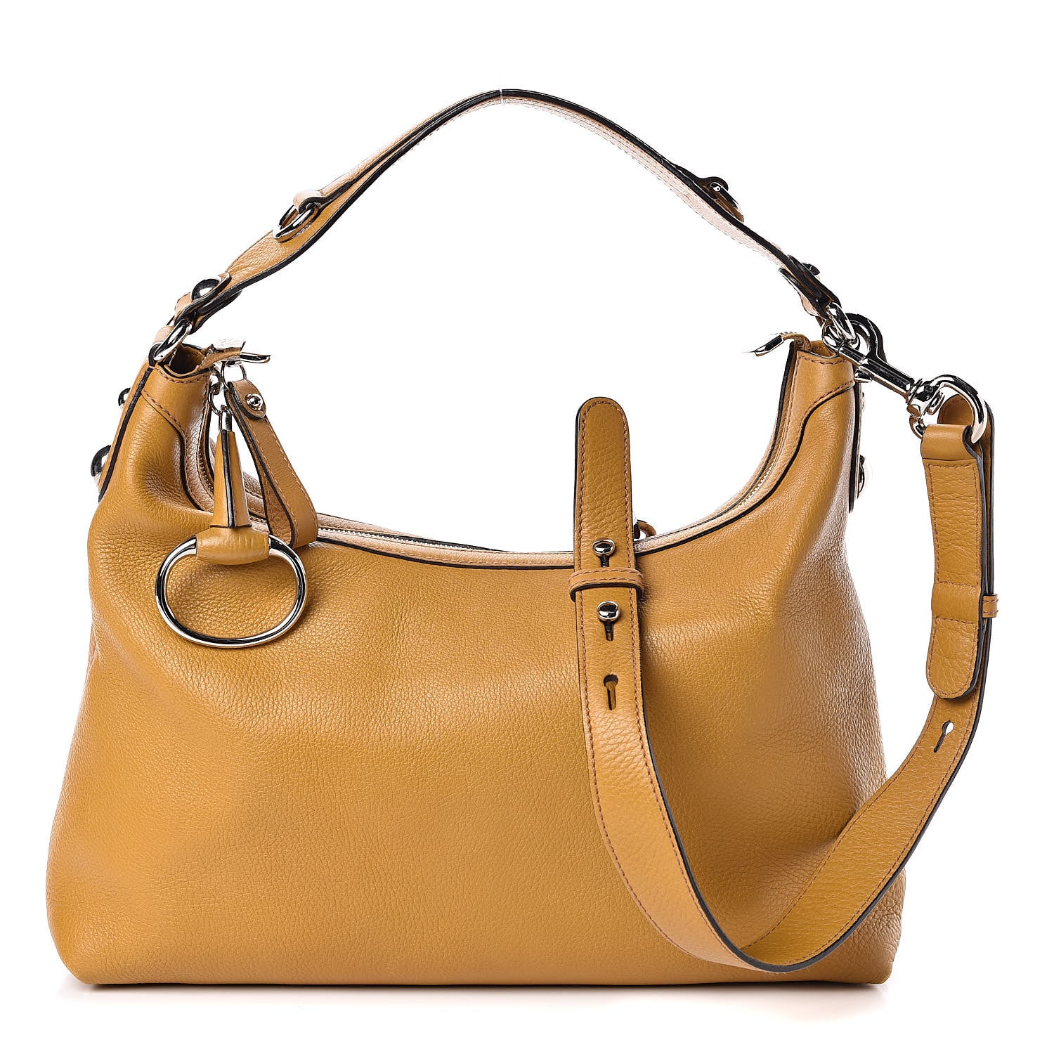 Gucci Calfskin Icon Bit Medium Hobo Yellow 1 of 14
