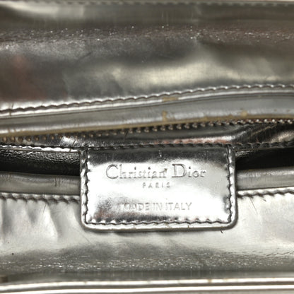 Christian Dior Metallic Patent Calfskin Medium Lady Dior Silver 6 of 12