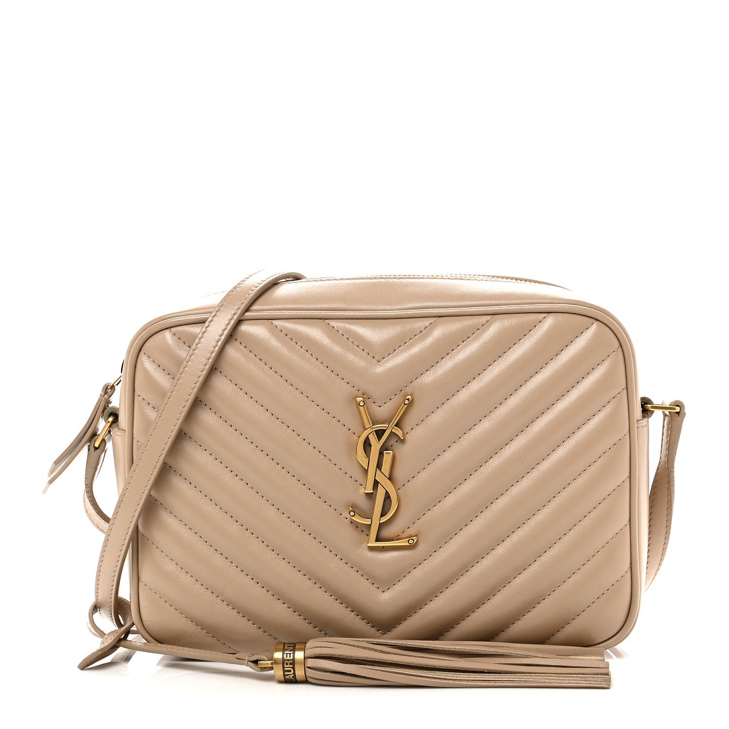 Calfskin Matelasse Monogram Lou Camera Bag Dark Beige