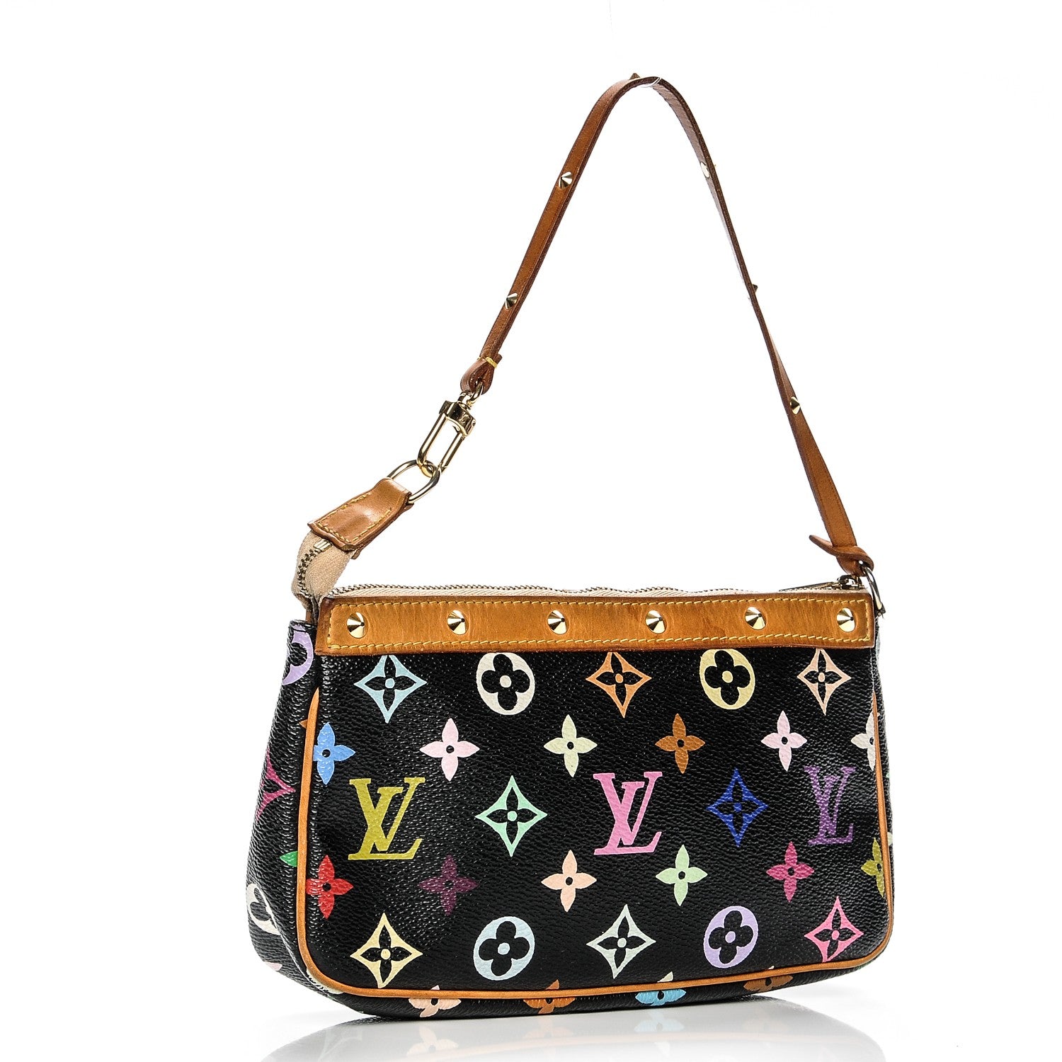 Louis Vuitton Monogram Multicolor Pochette Accessories Black 3 of 9