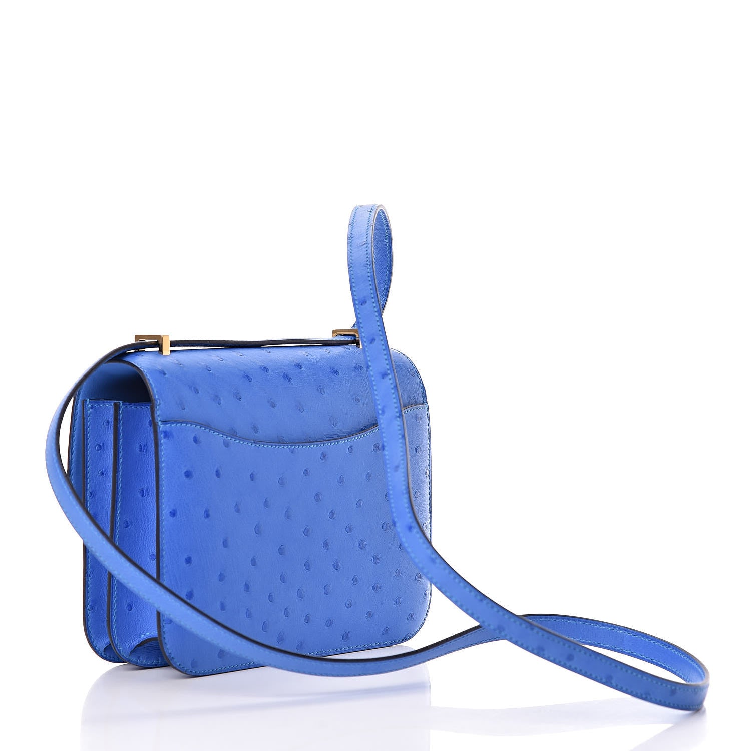 Hermes Ostrich Constance 18 Bleuet 3 of 11