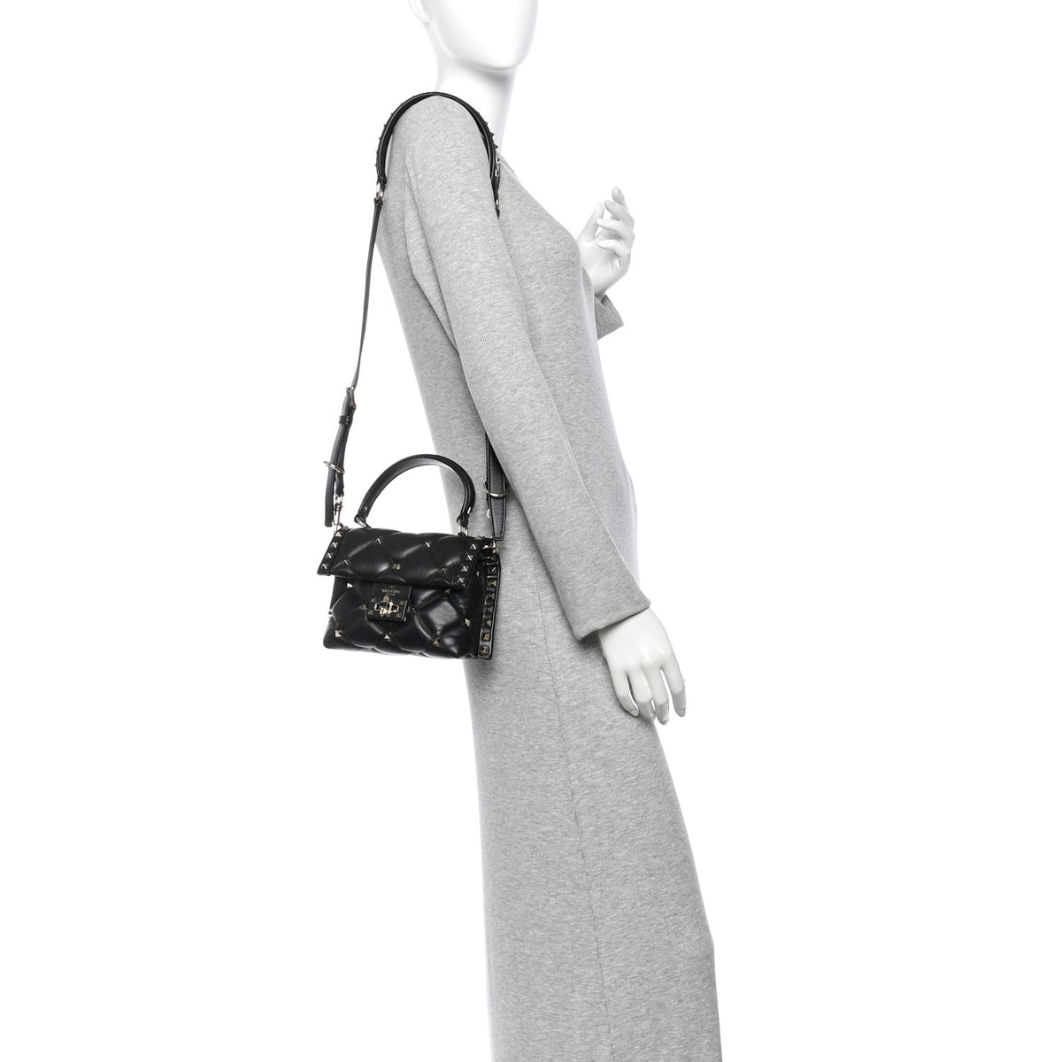 Valentino Garavani Nappa Mini Candystud Top Handle Bag Black 2 of 9