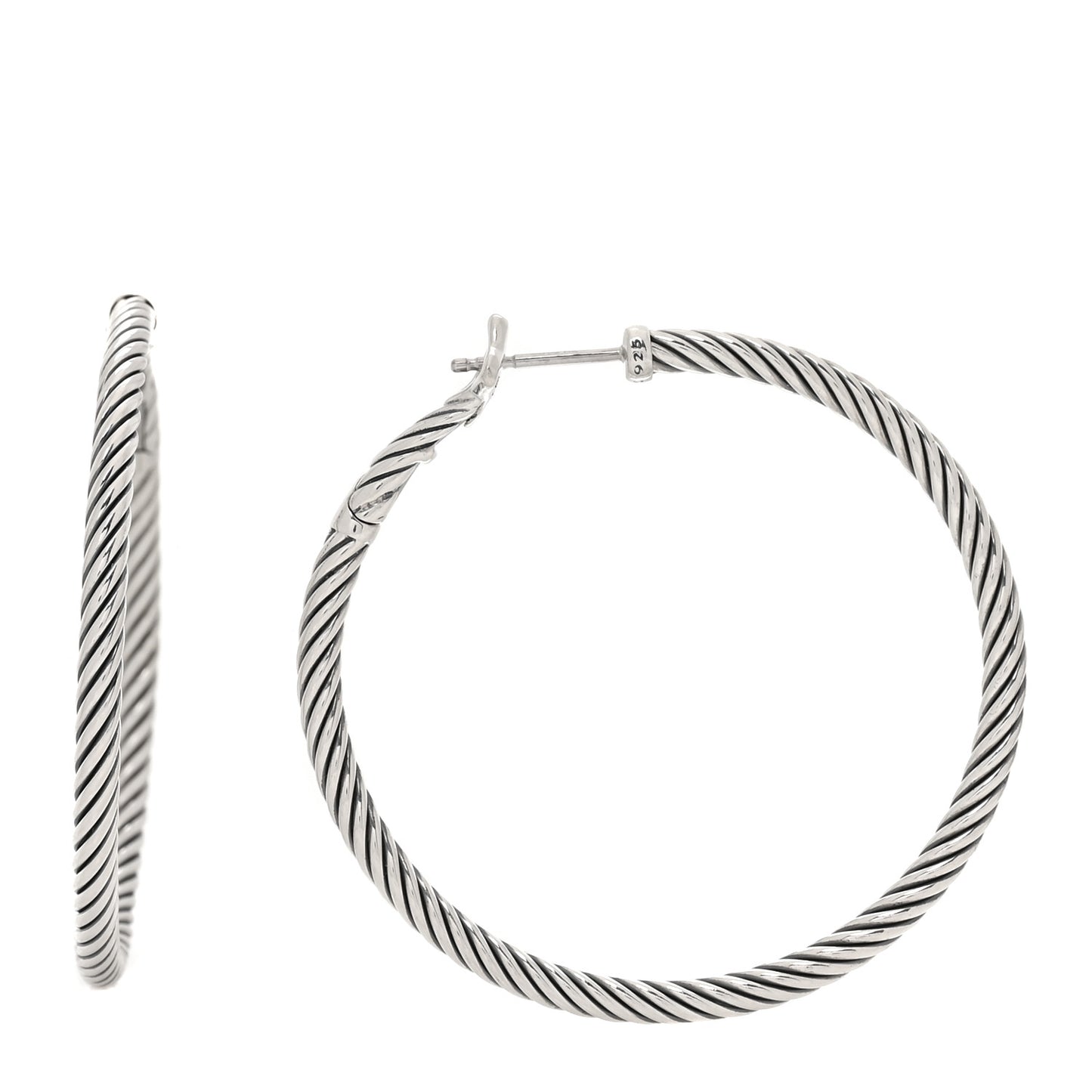 Sterling Silver 45mm Cable Classics Hoop Earrings