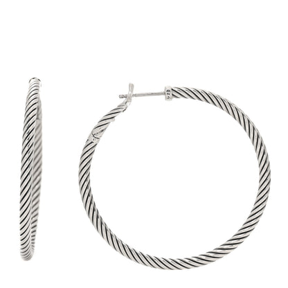 David Yurman Sterling Silver 45mm Cable Classics Hoop Earrings 1 of 5