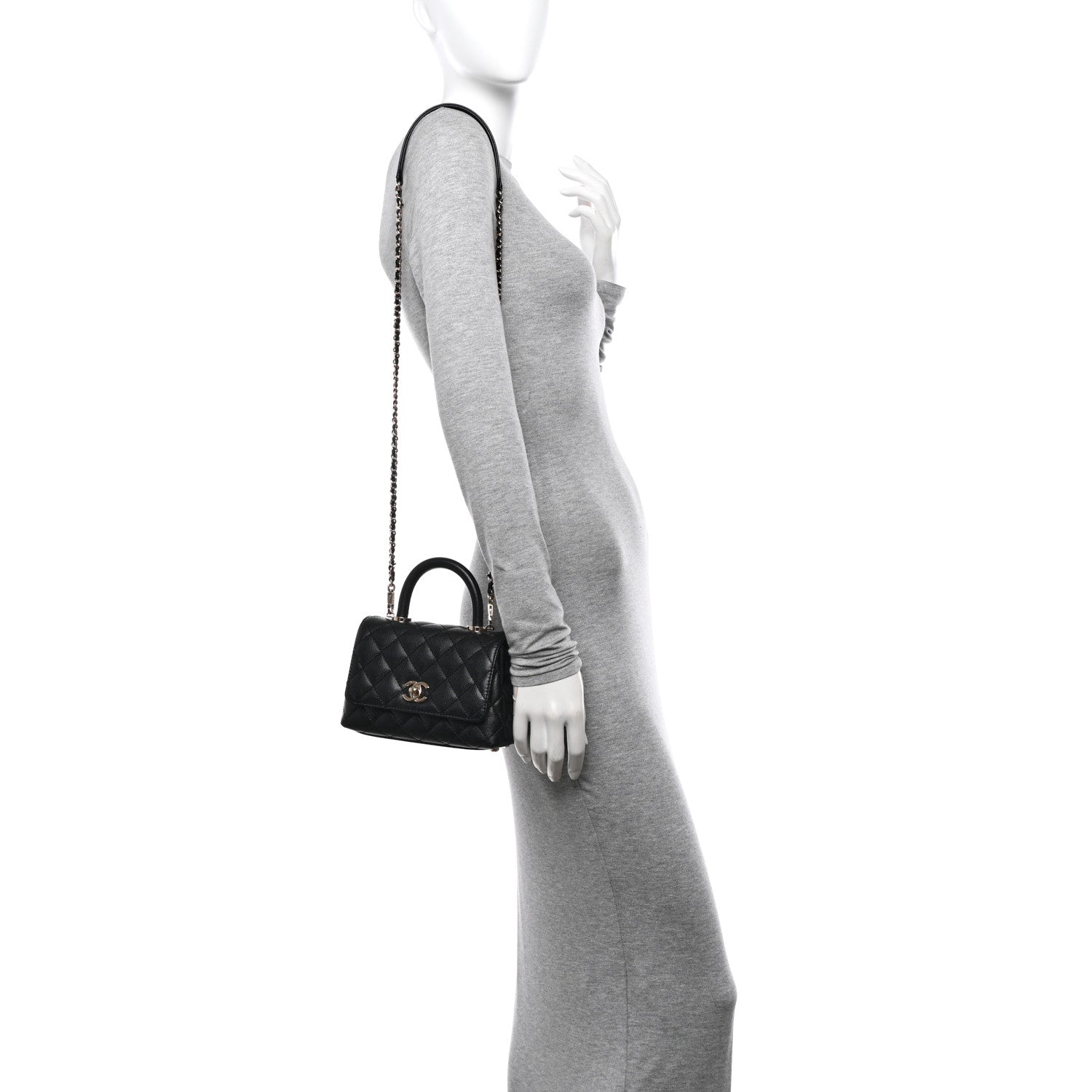 Chanel Caviar Quilted Extra Mini Coco Handle Flap Black 2 of 10