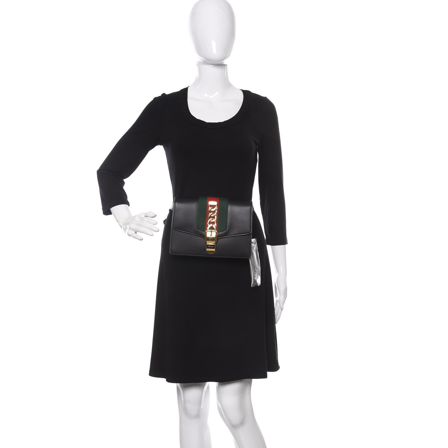 Gucci Calfskin Sylvie Belt Bag Black 2 of 10