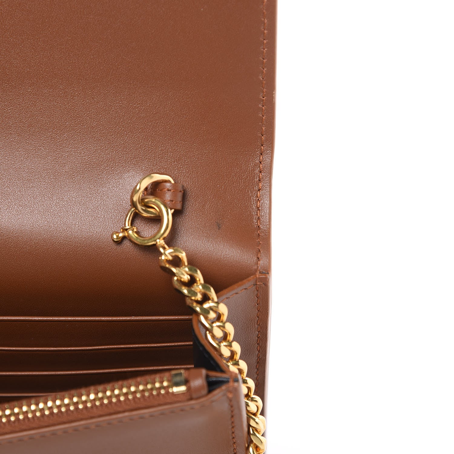 Saint Laurent Smooth Calfskin Classic Monogram Kate Tassel Chain Wallet Brown 11 of 12