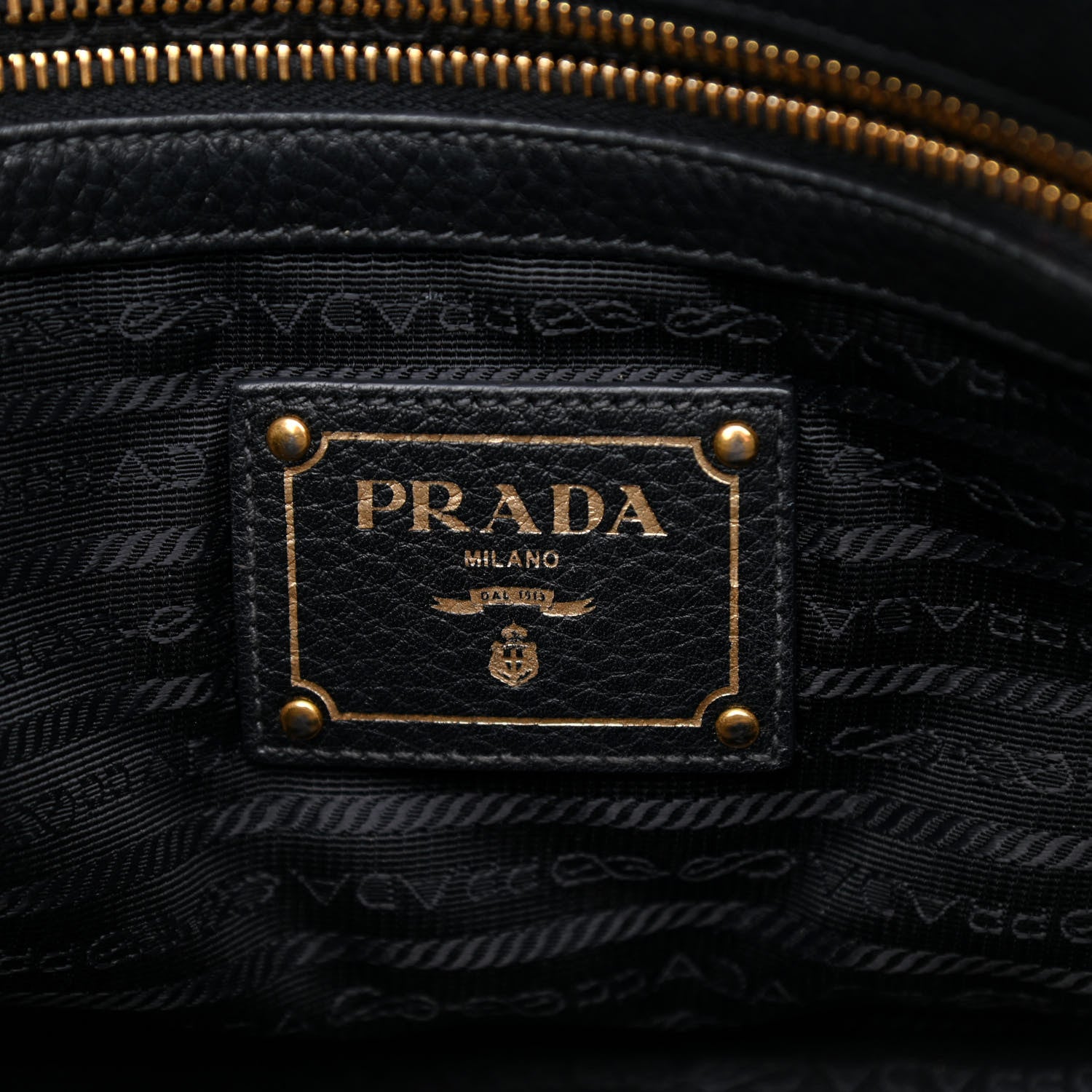 Prada Vitello Phenix Embossed Logo Tote Black 6 of 16