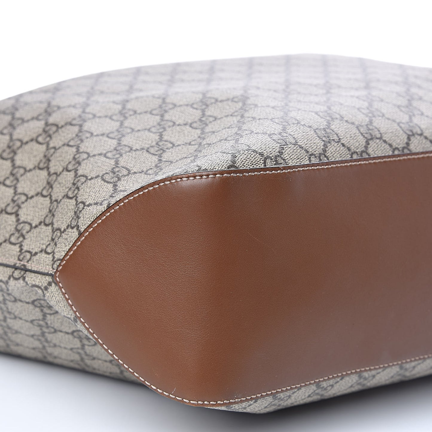 GG Supreme Monogram Large Linea A Hobo Light Brown