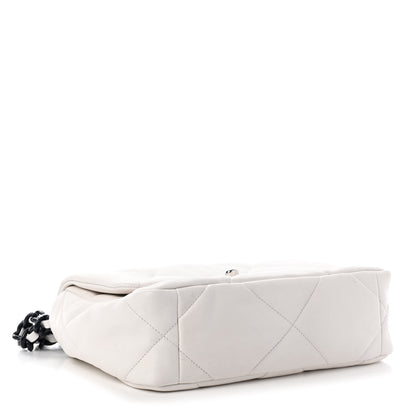 Chanel Glossy Calfskin Quilted Medium Chanel 19 Flap White Black 4 of 9