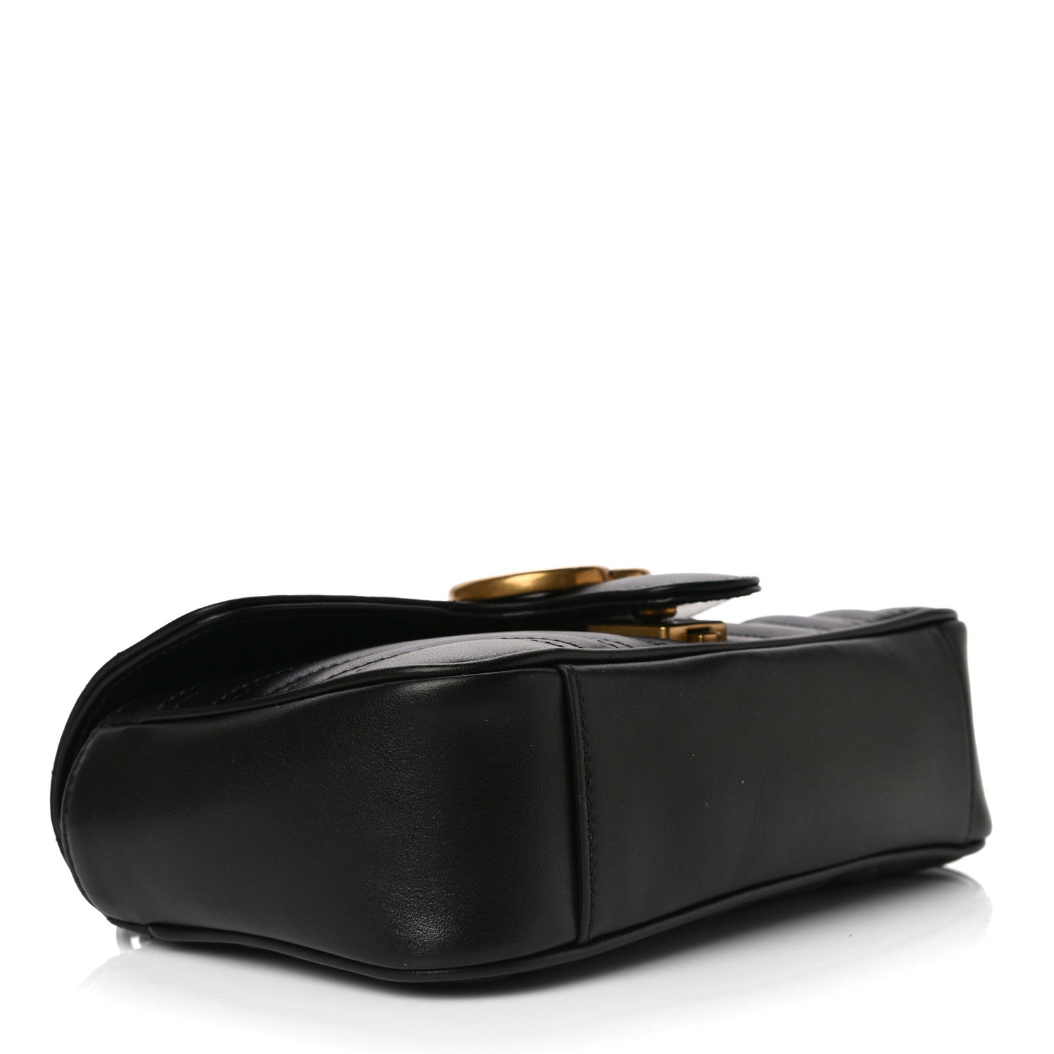 Gucci Calfskin Matelasse Mini GG Marmont Shoulder Bag Black 4 of 12