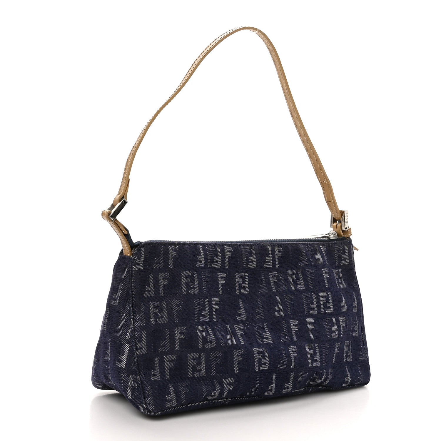 Fendi Denim Zucchino Vitello Pochette Blue 3 of 9