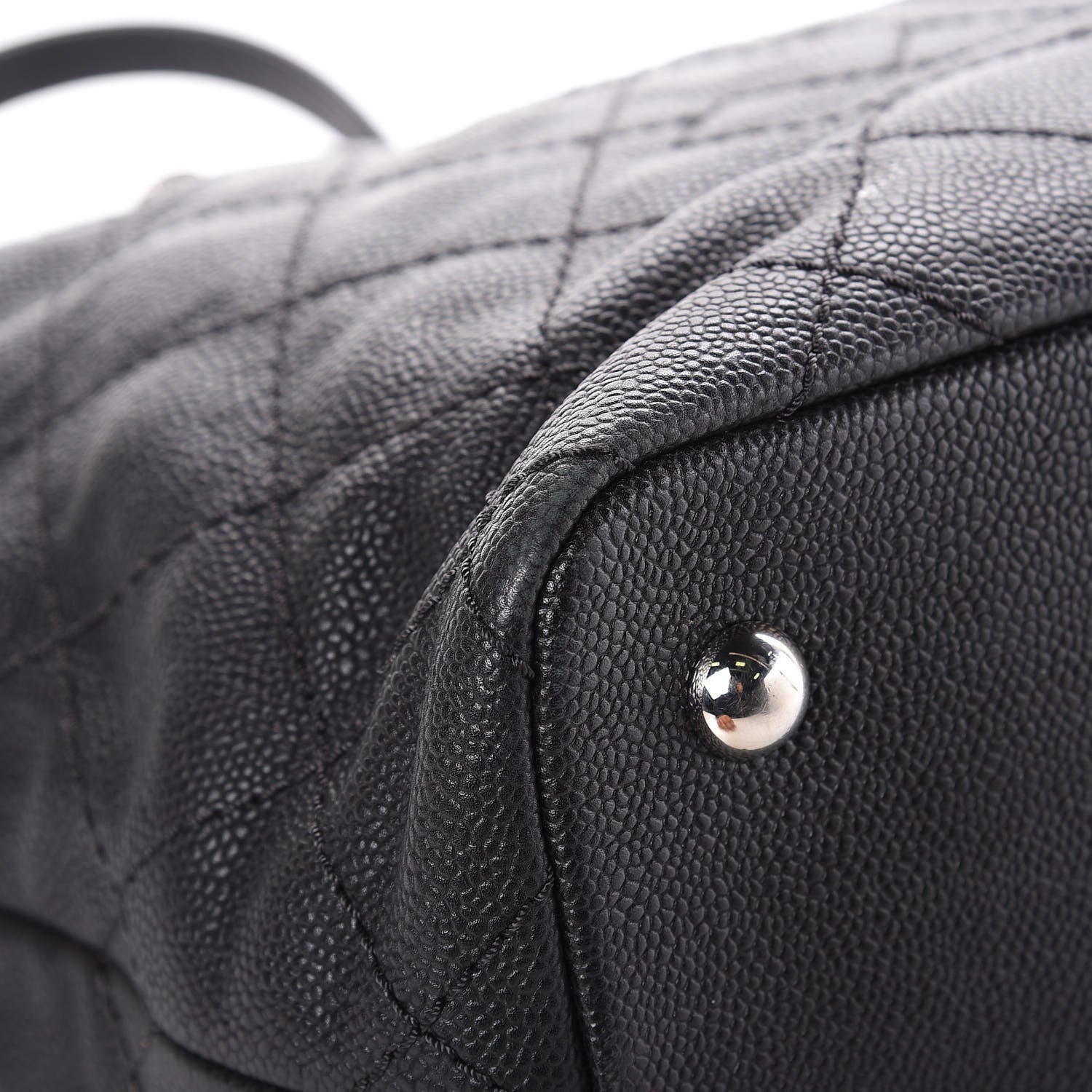 Chanel Grained Calfskin Quilted Small Daily Shopping Tote Black 11 of 14