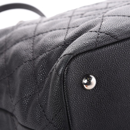 Chanel Grained Calfskin Quilted Small Daily Shopping Tote Black 11 of 14