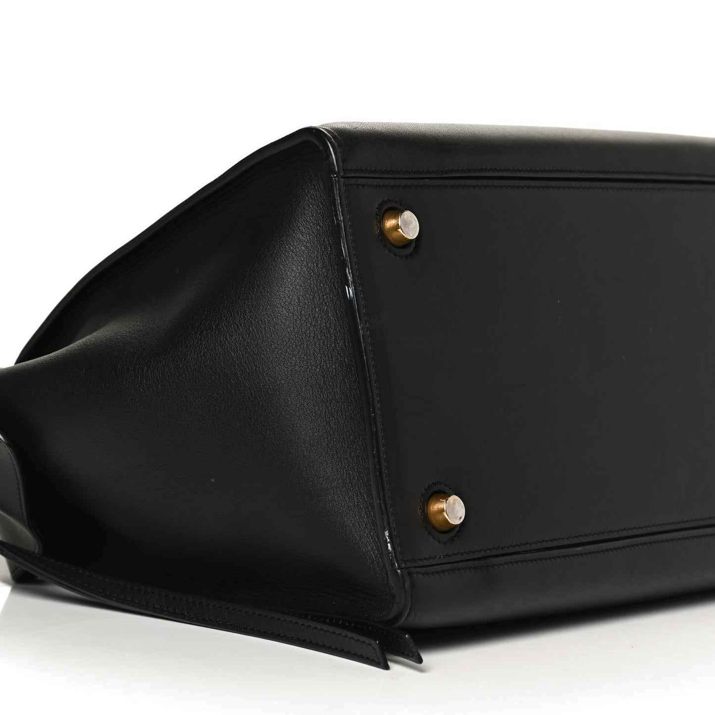 Bullhide Calfskin Medium Ring Bag Black