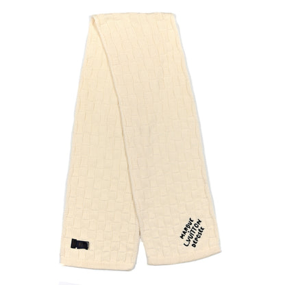 Louis Vuitton Wool Damier Snug Scarf Cream 2 of 3
