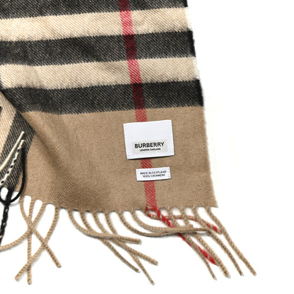 Burberry Cashmere Giant Check Fringe Scarf Camel 3 of 3