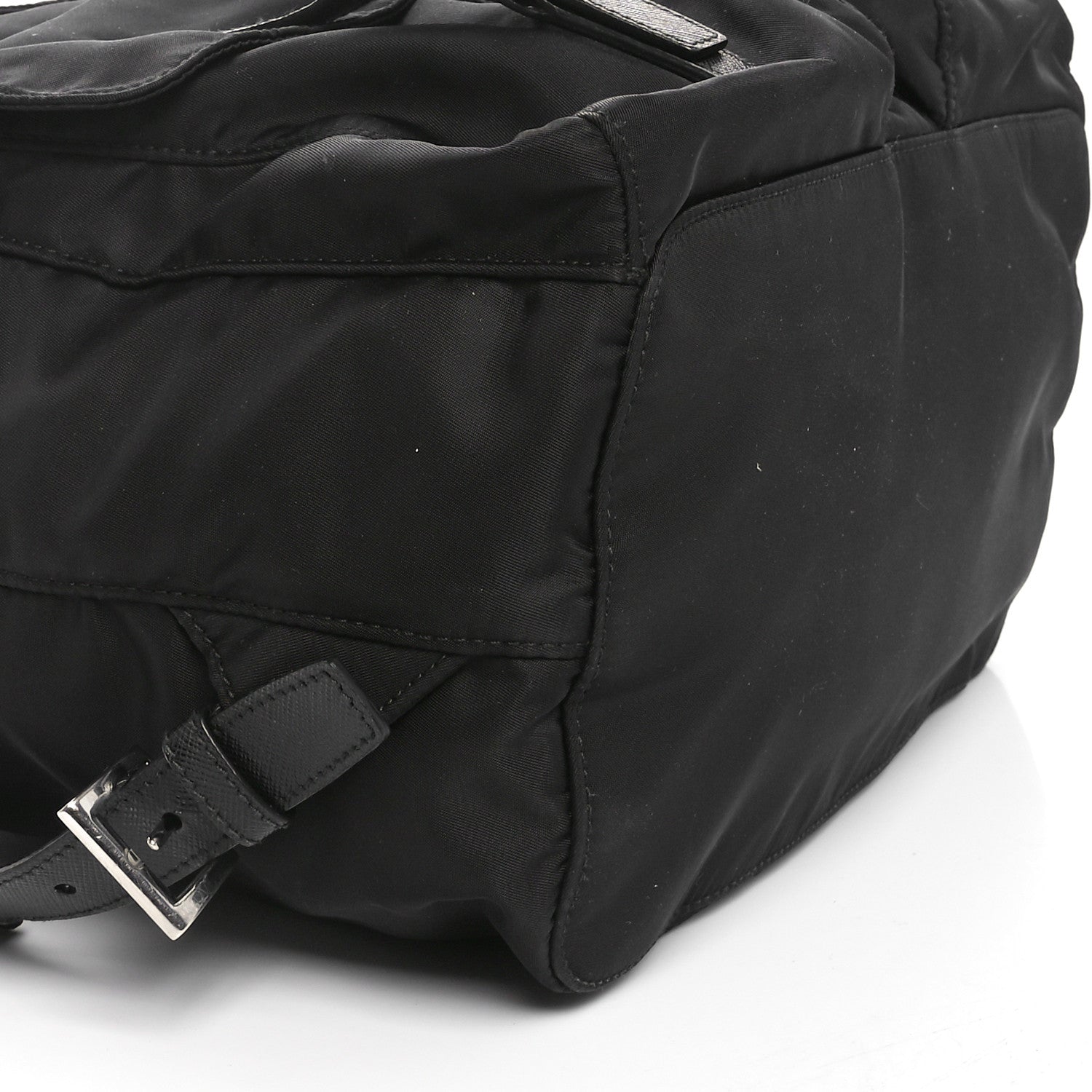 Prada Tessuto Nylon Saffiano Vela Medium Backpack Black 9 of 10