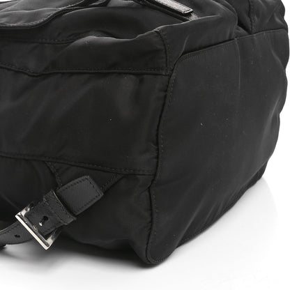 Prada Tessuto Nylon Saffiano Vela Medium Backpack Black 9 of 10