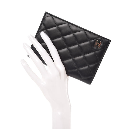 Chanel Lambskin Quilted Passport Holder Black 2 of 8