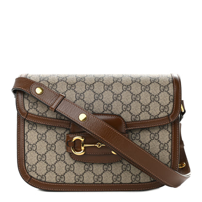 Gucci GG Supreme Monogram Horsebit 1955 Shoulder Bag Beige Brown Sugar 1 of 11