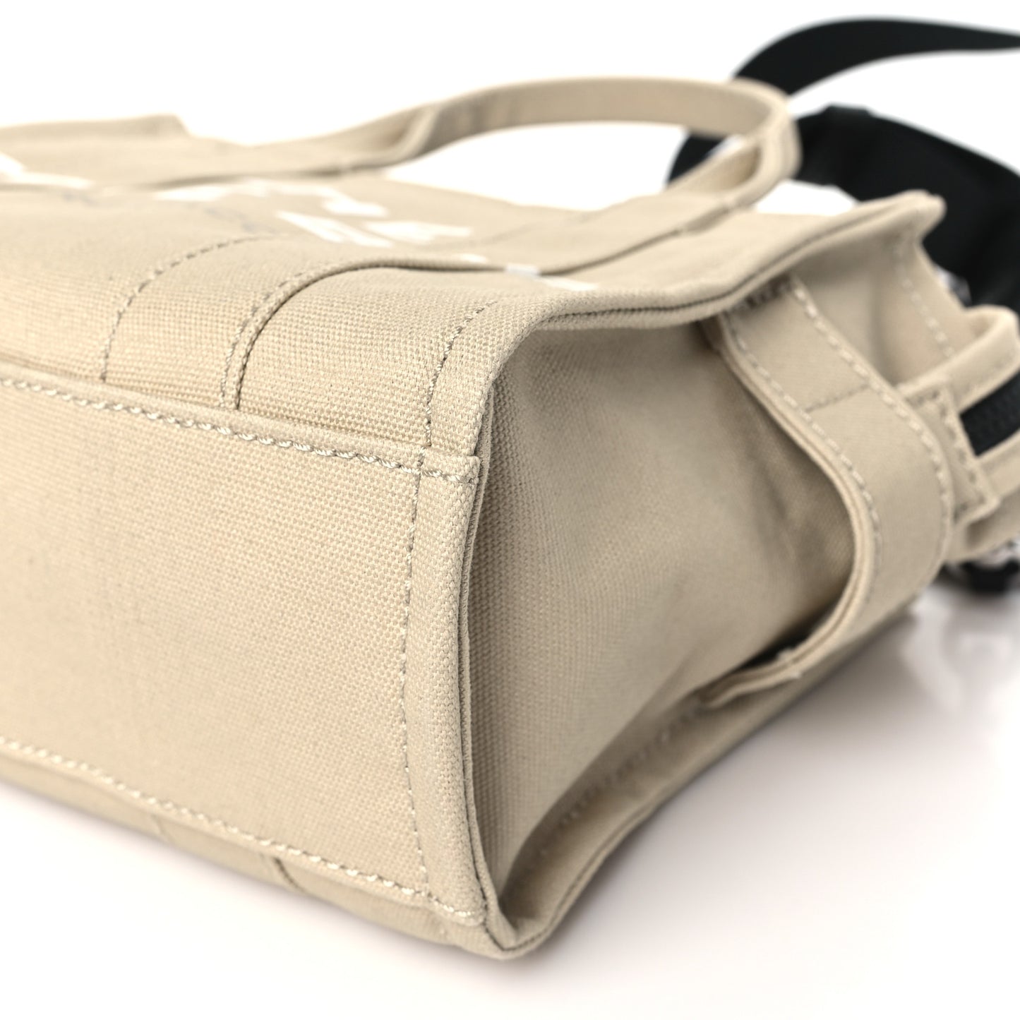 Cotton Canvas Colorblock Small The Traveler Tote Bag Beige Multicolor