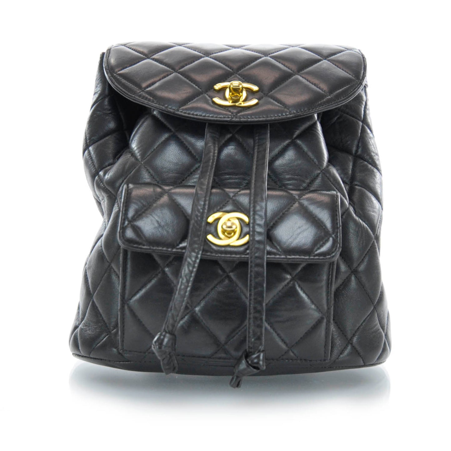 Lambskin Quilted Backpack Black